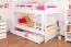 Bunk bed "Easy Premium Line" K19/n incl. 2 drawers and 2 cover panels, head and foot part with holes, solid beech wood white - 90 x 200 cm (w x l), divisible