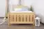 Children bed / Guest bed solid pine wood, Natural Turakos 92 - Measurements 90 x 200 cm