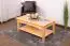 Coffee table solid pine wood, Natural Turakos 122 - Measurements 110 x 45 x 60 cm (W x H x D)
