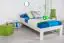Cot/Youth bed Pine solid wood white 76, incl. Slat Grate - 100 x 200 cm (W x L)