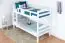 Bunk bed "Easy Premium Line" K10/n, solid beech wood, white finish, convertible - 90 x 200 cm