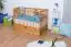 Cot/kid bed Pine solid wood Alder color 102, incl. Slat grate, incl. drawer, 60 x 120 cm (W x L)