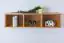 Hanging rack/wall shelf Pine solid wood Alder color Junco 333 - Dimensions: 30 x 120 x 24 cm (h x W x d)