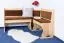  Corner Bench Dining with Cover Junco 244, solid pine wood, clear finish - W147 x L107 x H85 cm