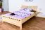 Single bed / day bed solid, natural beech wood 108, including slatted frame - Dimensions: 140 x 200 cm