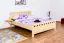 Children's bed / teen bed solid, natural beech wood 108, including slatted frames - Dimensions: 140 x 200 cm