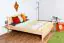 Single bed / day bed solid, natural beech wood 108, including slatted frame - Dimensions: 140 x 200 cm