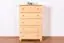 5 Drawer Chest Junco 140, solid pine wood, clearly varnished - H123 x W80 x D42 cm