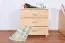 3 Drawer Chest Columba 13, solid pine wood, clearly varnished - H79 x W80 x D50 cm