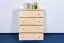 4 Drawer Chest Junco 144, solid pine wood, clearly varnished - H100 x W80 x D42 cm