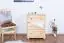 Chest of 3 drawers Junco 149, solid pine wood, clearly varnished - H78 x W60 x D42 cm