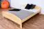 Youth bed solid, natural pine wood 87, includes slatted frame - Dimensions: 160 x 200 cm