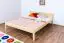 Double bed / Day bed solid, natural beech wood 85, includes slatted frame - Dimensions 160 x 200 cm