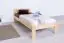 Single bed / Guest bed 76C, solid pine, clear finish, incl. slatted bed frame - 100 x 200 cm