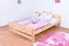 Children's bed / Youth bed 83A, solid pine wood, clear finish - 140 x 200 cm