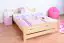 Single bed / Guest bed 83A, solid pine wood, clear finish - 140 x 200 cm