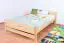 Single bed / Guest bed 83A, solid pine wood, clear finish - 140 x 200 cm