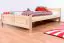 Single bed / Day bed solid, natural beech wood 117, including slatted frame - Measurements 140 x 200 cm