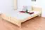 Youth bed solid, natural pine wood 79, includes slatted frame - Dimensions 160 x 200 cm
