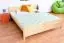 Double bed / Day bed solid, natural pine wood 79, includes slatted frame- Dimensions 160 x 200 cm