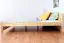 Youth bed solid, natural pine wood 79, includes slatted frame - Dimensions 160 x 200 cm