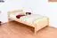 Single bed / Day bed solid, natural beech wood 117, including slatted frame - Measurements 100 x 200 cm