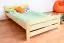 Single bed / Guest bed 84D, solid pine wood, clear finish, incl. slatted bed frame - 120 x 200 cm