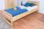 Single bed / Guest bed 72B, solid pine, clear finish, incl. slatted bed frame - 90 x 200 cm