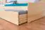 Youth bed / Storage bed solid, natural pine wood 93, includes slatted frame - Dimensions: 90 x 200 cm