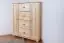 Storage Cabinet Junco 176, 4 Drawer, 2 Door, solid pine wood, clearly varnished - H100 x W90 x D60 cm