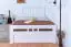 Single / guest bed ' Easy Premium Line ® ' K8 incl. 1 cover panel, 120 x 200 cm Beech solid wood white lacquered