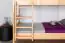 Bunk bed for adults "Easy Premium Line" K18/n, headboard with holes, solid beech wood natural - 90 x 200 cm, (L x W) divisible