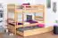 Bunk bed for adults "Easy Premium Line" K18/h incl. lying area and 2 cover panels, headboard with holes, solid beech wood natural - Lying surface: 90 x 200 cm, divisible