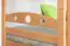 Bunk bed for adults "Easy Premium Line" K19/h incl. lying area and 2 cover panels, head and foot part with holes, solid beech wood natural - Lying surface: 90 x 200 cm (w x l), divisible