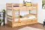 Bunk bed for adults "Easy Premium Line" K20/n incl. 2 drawers and 2 cover panels, head and footboard straight, solid beech wood, natural - Lying surface: 90 x 200 cm, divisible