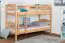 Bunk bed for adults "Easy Premium Line" K21/n, rounded headboard and footboard, solid beech wood, natural - 90 x 200 cm (w x l), divisible