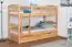 Bunk bed for adults "Easy Premium Line" K21/n incl. 2 drawers and 2 cover panels, head and footboard rounded, solid beech wood, natural - 90 x 200 cm (w x l), divisible
