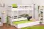 Bunk bed for adults "Easy Premium Line" K19/h incl. lounger and 2 cover panels, headboard and footboard with holes, solid beech wood white - 90 x 200 cm (w x l), divisible