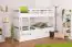 Bunk bed for adults "Easy Premium Line" K19/h incl. lounger and 2 cover panels, headboard and footboard with holes, solid beech wood white - 90 x 200 cm (w x l), divisible