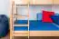 Bunk bed / bunk bed "Easy Premium Line" K18/n, headboard with holes, solid beech wood natural - 90 x 200 cm, (L x W) divisible
