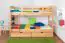 Bunk bed "Easy Premium Line" K19/n incl. 2 drawers and 2 cover panels, head and foot part with holes, solid beech wood natural - 90 x 200 cm (w x l), divisible