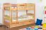 Bunk bed "Easy Premium Line" K21/n incl. 2 drawers and 2 cover panels, head and foot part rounded, solid beech wood, natural - 90 x 200 cm (w x l), divisible