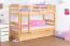 Bunk bed "Easy Premium Line" K18/h incl. lying area and 2 cover panels, headboard with holes, solid beech wood natural - Lying surface: 90 x 200 cm, divisible
