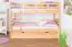 Bunk bed "Easy Premium Line" K19/h incl. lying area and 2 cover panels, head and foot part with holes, solid beech wood natural - Lying surface: 90 x 200 cm (w x l), divisible