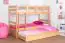 Bunk bed "Easy Premium Line" K20/h incl. lying area and 2 cover panels, head and foot part straight, solid beech wood, natural - Lying surface: 90 x 200 cm (w x l), divisible