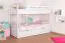 Bunk bed "Easy Premium Line" K18/h incl. berth and 2 cover panels, headboard with holes, solid white beech - Lying surface: 90 x 200 cm, divisible