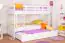 Bunk bed "Easy Premium Line" K19/h incl. berth and 2 cover panels, head and foot part with holes, solid beech wood white - 90 x 200 cm (w x l), divisible