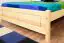Single bed / Guest bed 77A, solid pine wood, clearly varnished - size 140 x 200 cm