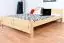 Double bed / Day bed solid, natural pine wood 79, includes slatted frame- Dimensions 160 x 200 cm