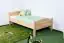 Single bed / Day bed solid, natural beech wood 113, including slatted frame - Measurements 100 x 200 cm